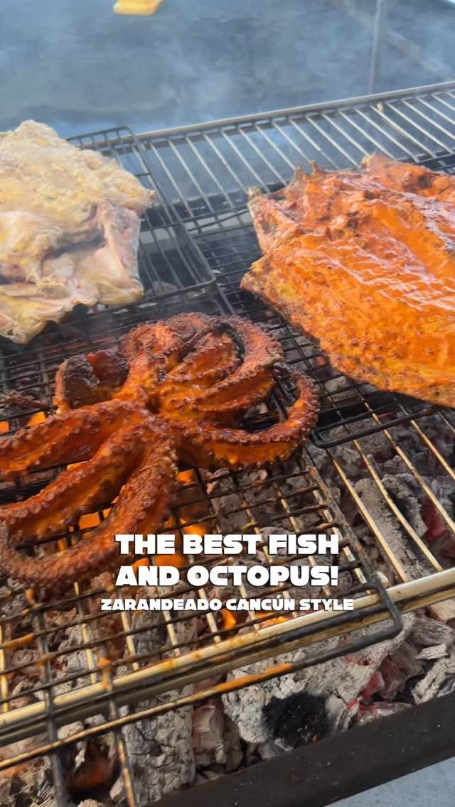 Pulpo & pescado on grill
