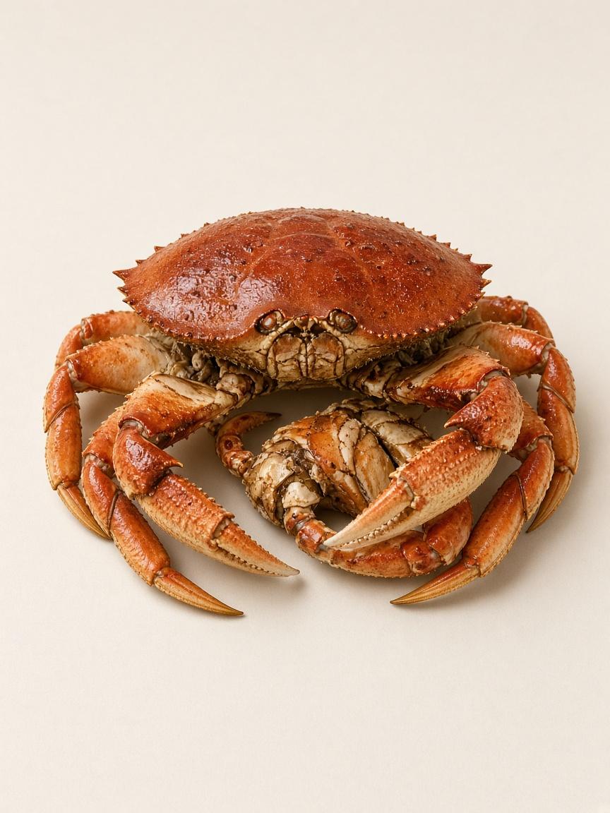 Whole cooked Dungeness crab