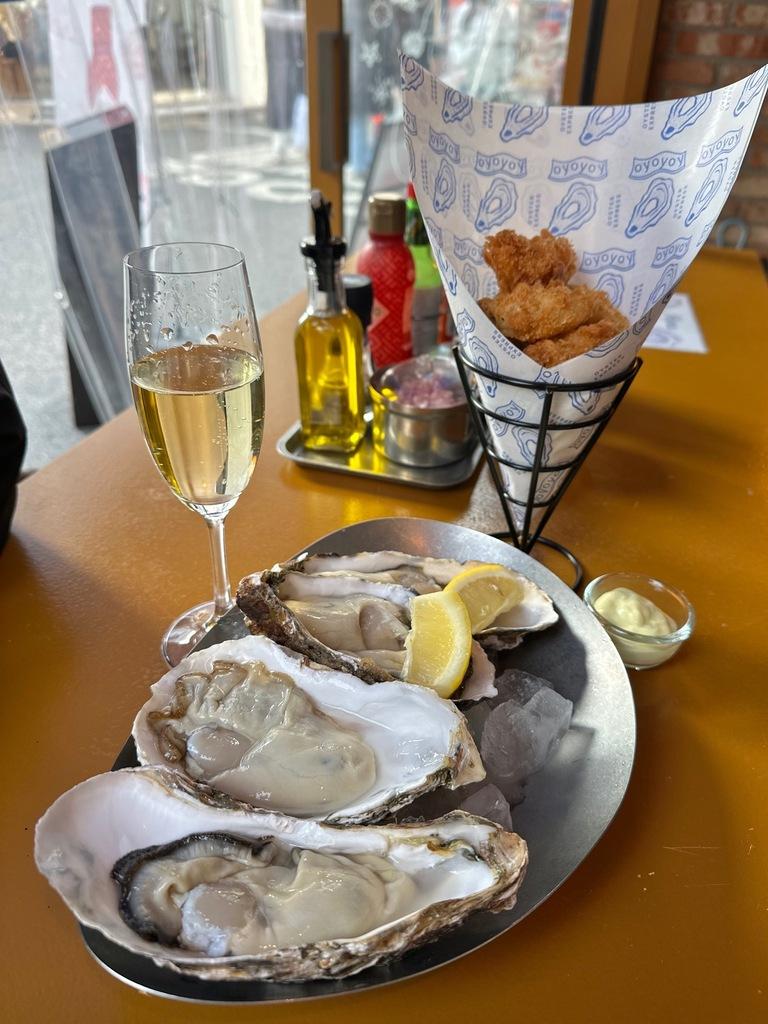 Fried oysters and sides