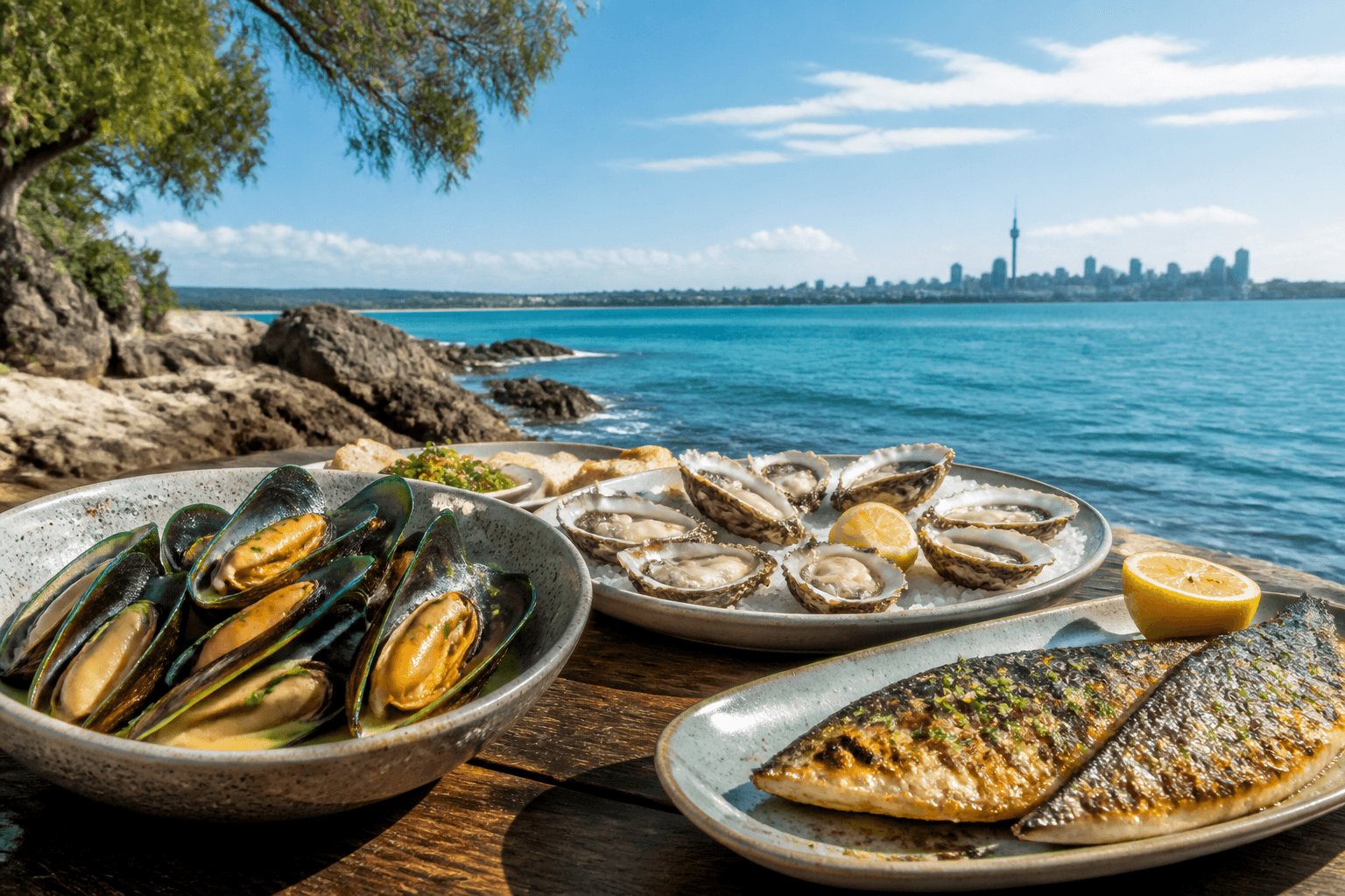 Auckland waterfront — seafood restaurants across New Zealand