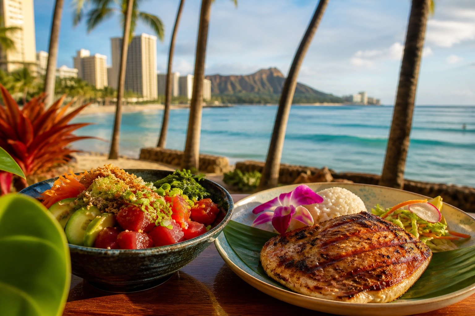 Poke and grilled fish on the Honolulu coast — seafood restaurants in Honolulu