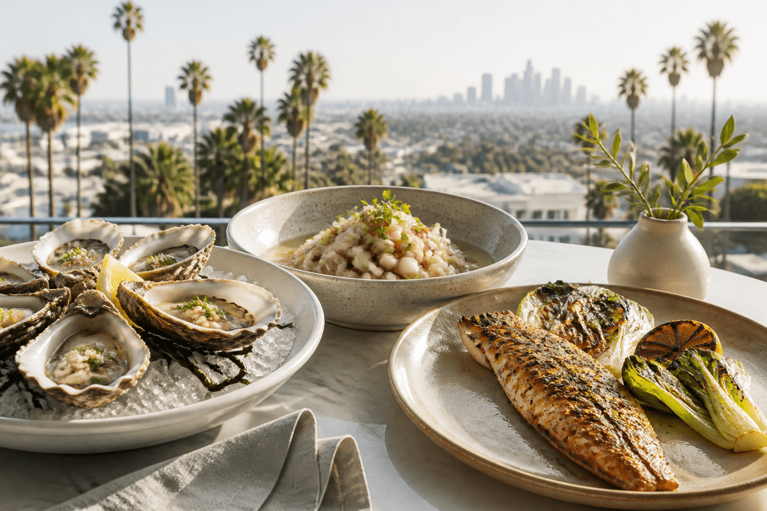 Los Angeles skyline — seafood restaurants in Los Angeles