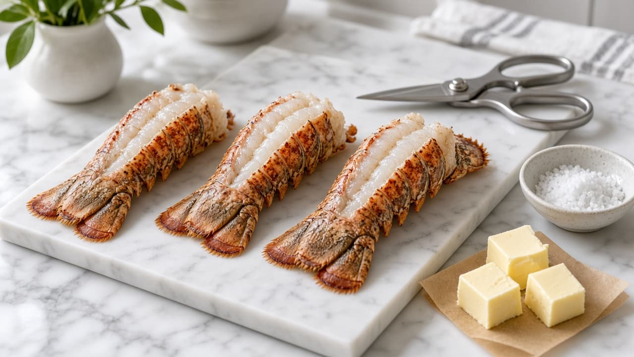 Prep Maine lobster tails with fleur de sel before butter poaching