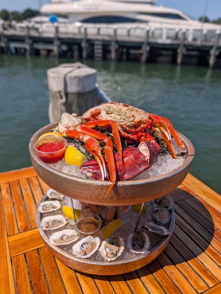 Two-tier tower — lobster, crab, raw bar