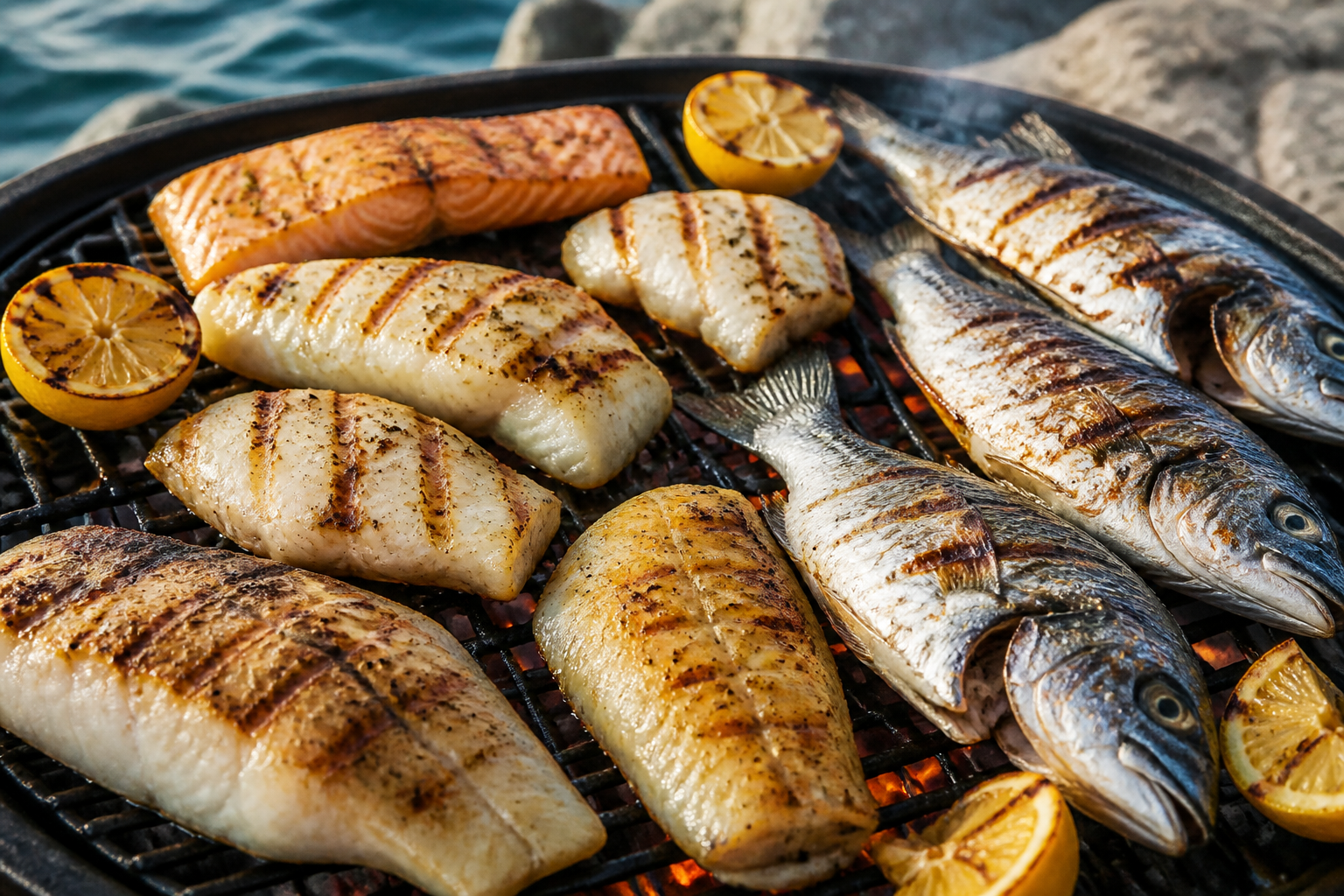 Seafood prepared for restaurant service